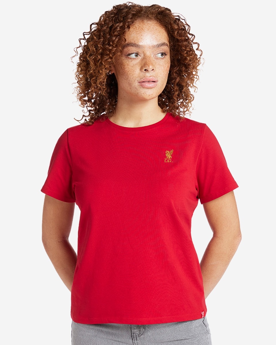 LFC เสื้อยืดผู้หญิง Liverbird วินเทจ สีแดง